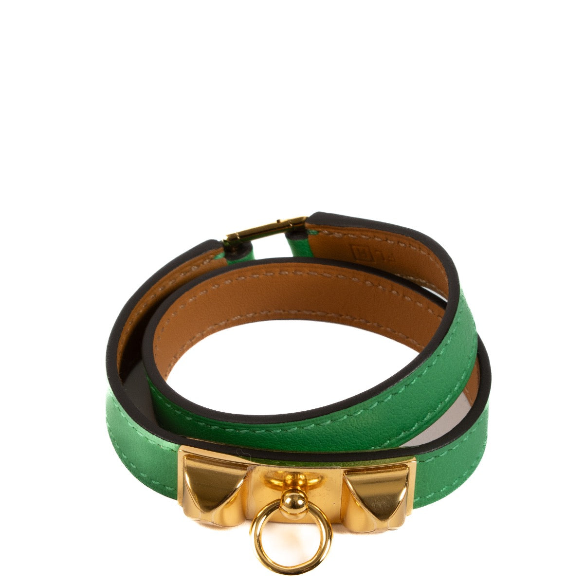 Authentic second hand Hermès Green Swift Rivale Double Tour Bracelet on Labellov.com