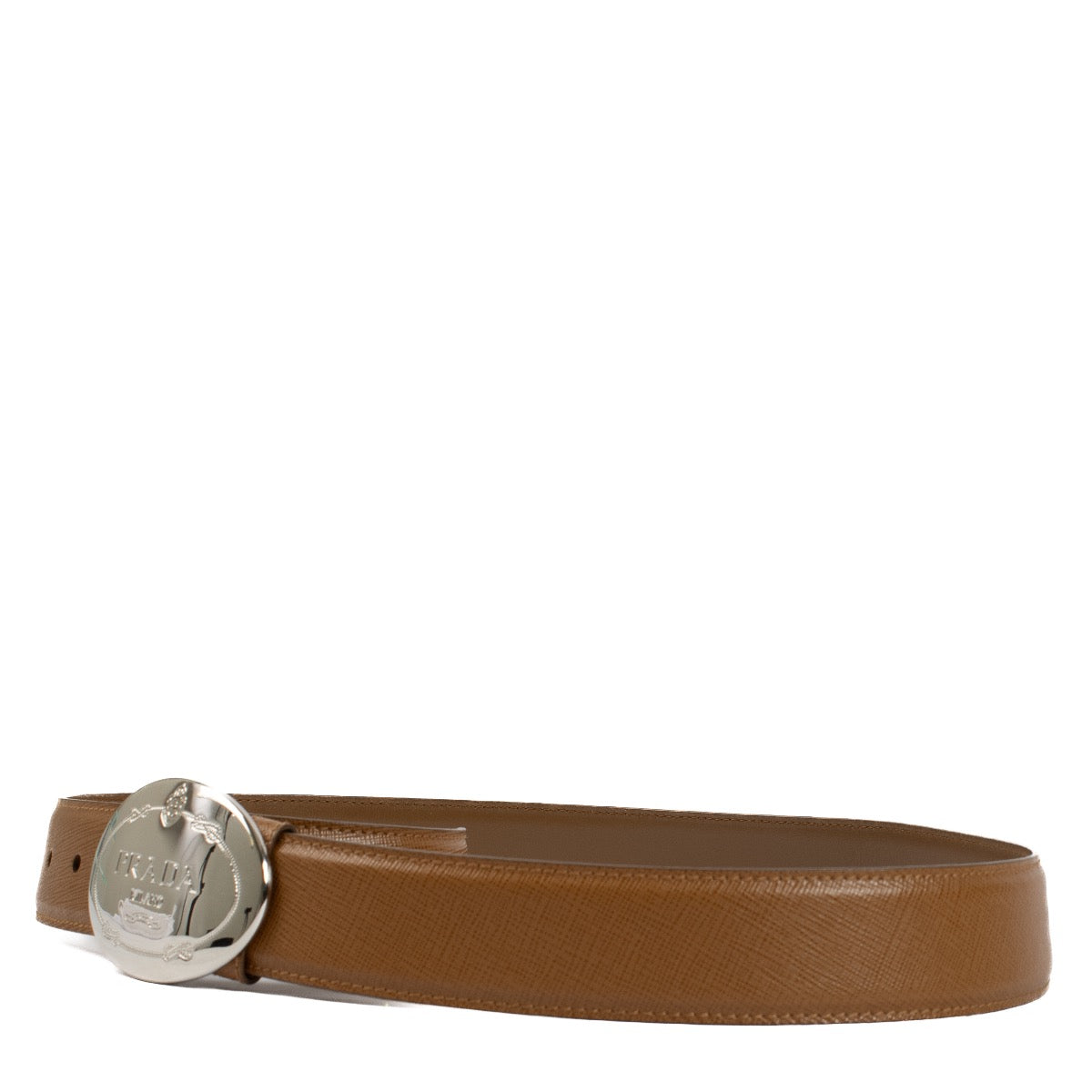 Buy authentic second hand Prada Camel Saffiano Leather Saffiano Belt - Size 80 at Labellov.com