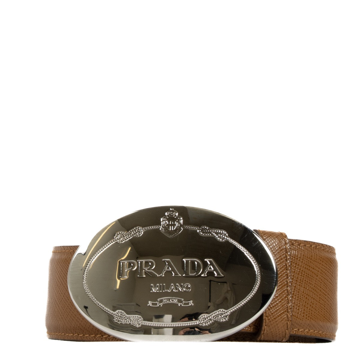 Buy authentic second hand Prada Camel Saffiano Leather Saffiano Belt - Size 80 at Labellov.com