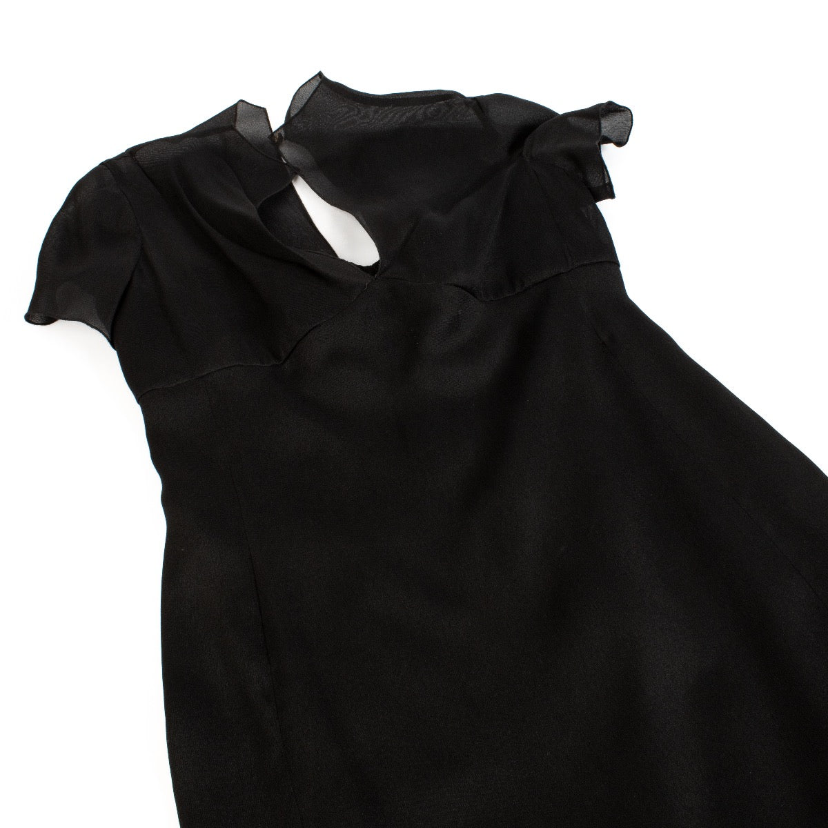 Buy authentic second hand at Chanel 97P Black Silk Organza Dress - Size 44 Labellov.com