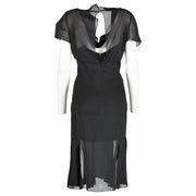 Buy authentic second hand at Chanel 97P Black Silk Organza Dress - Size 44 Labellov.com