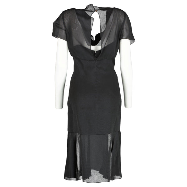Buy authentic second hand at Chanel 97P Black Silk Organza Dress - Size 44 Labellov.com