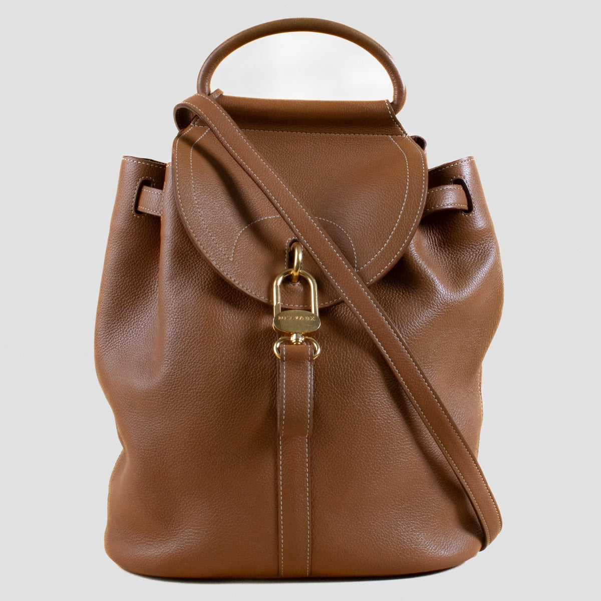 Shop 100% authentic second hand Delvaux Camel Lucifer PM Backpack on Labellov.com