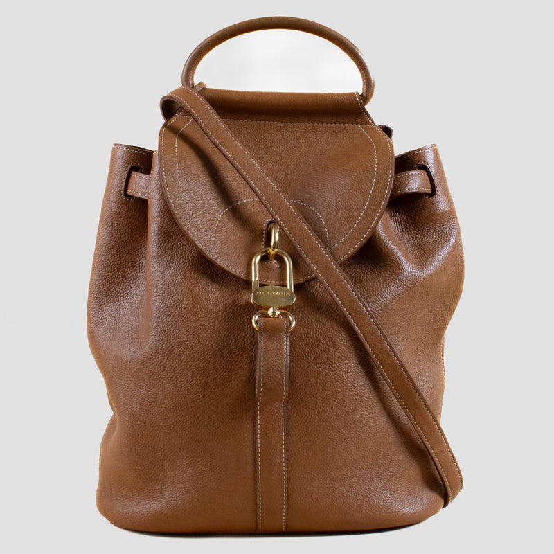 Shop 100% authentic second hand Delvaux Camel Lucifer PM Backpack on Labellov.com