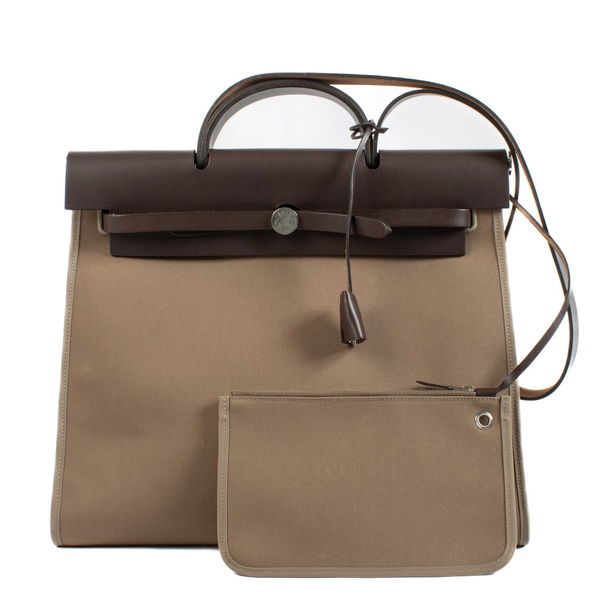Hermès Herbag Zip 39 Etoupe Toile Offcier/Hunter PHW