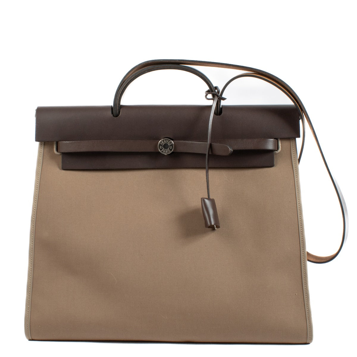 2012 Hermès Herbag Zip 39 Etoupe Canvas/Leather PHW