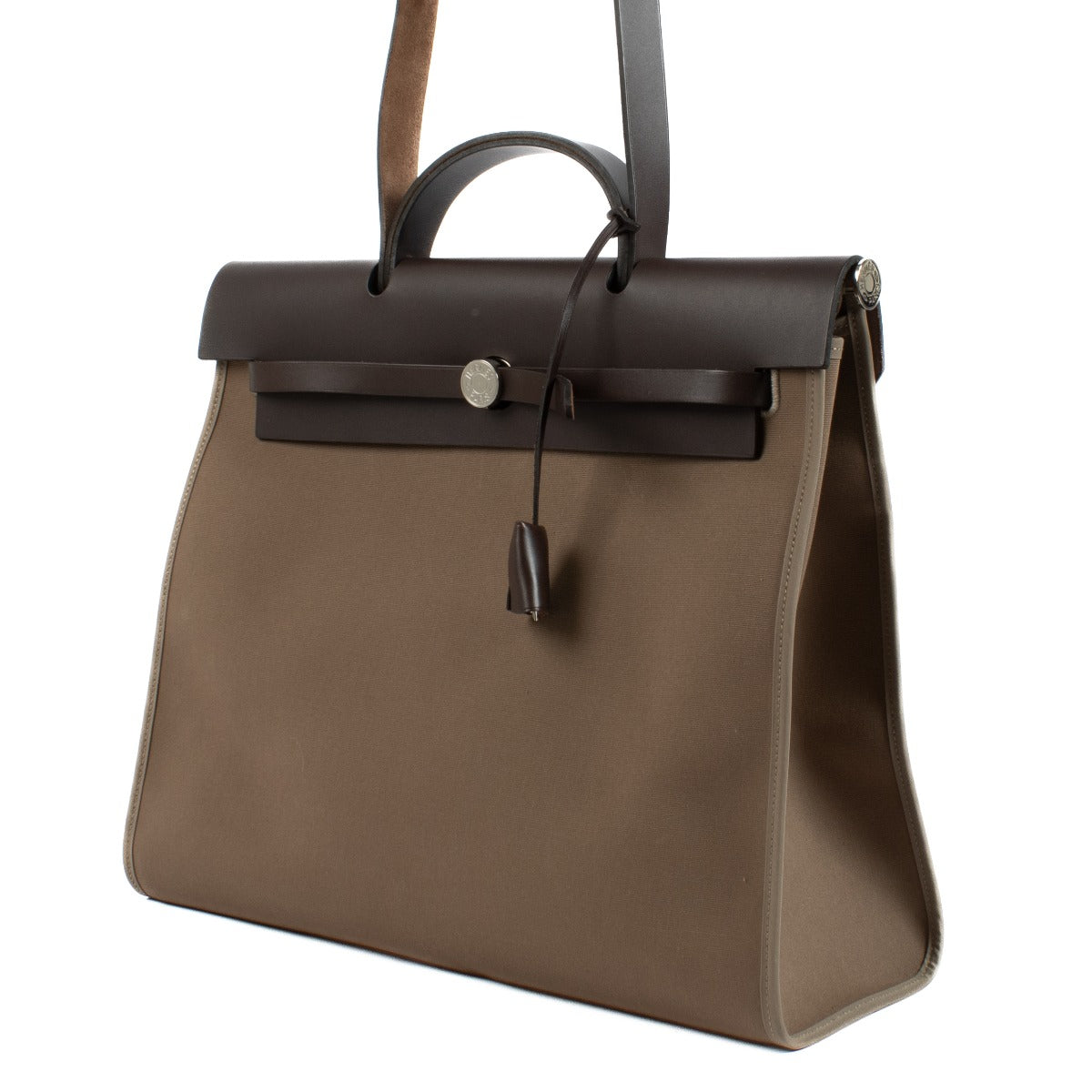 2012 Hermès Herbag Zip 39 Etoupe Canvas/Leather PHW