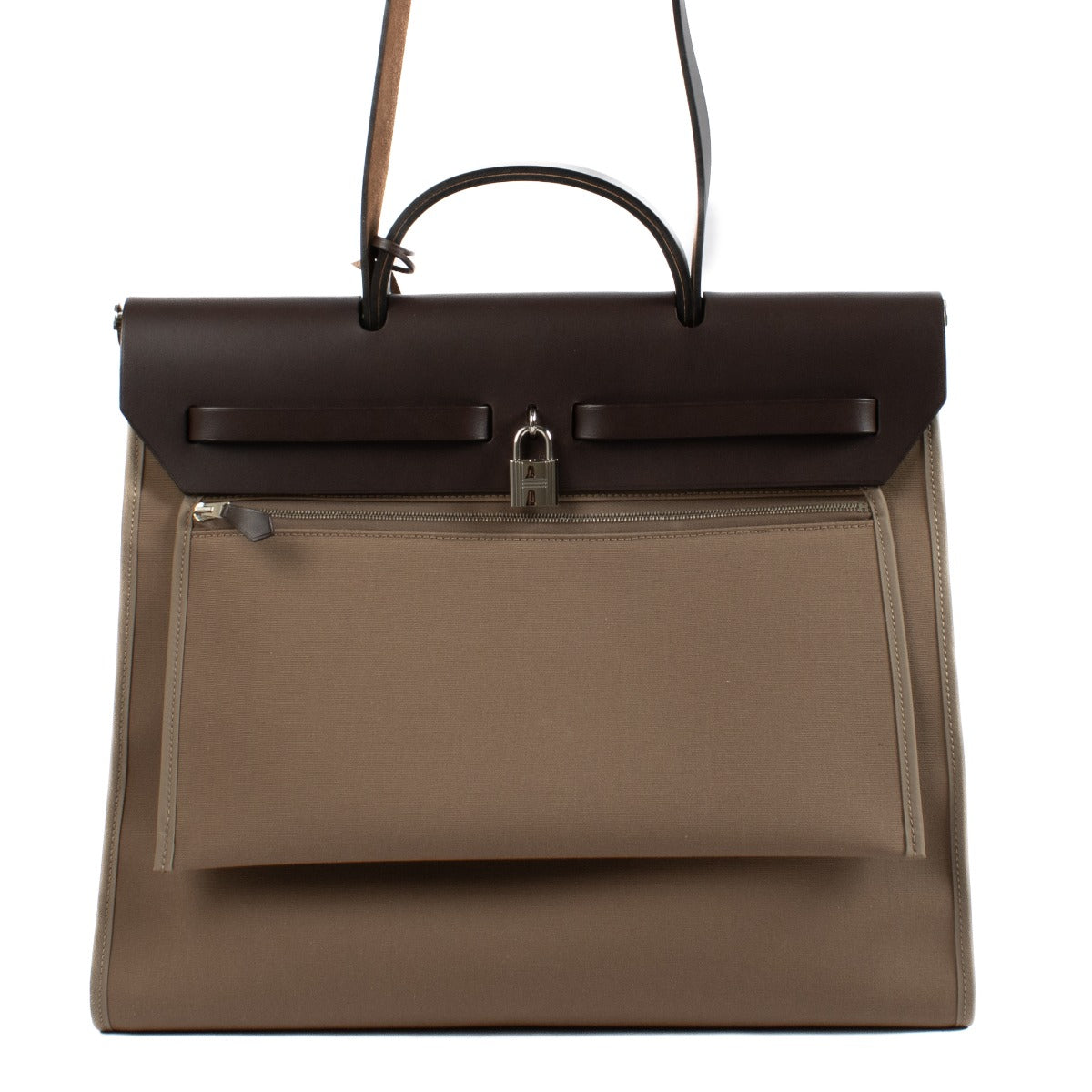 Hermès Herbag Zip 39 Etoupe Canvas/Leather PHW