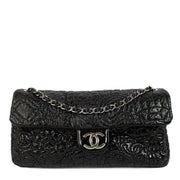 Authentic second hand Chanel Black Patent Graphic Edge Single Flap Bag on Labellov.com