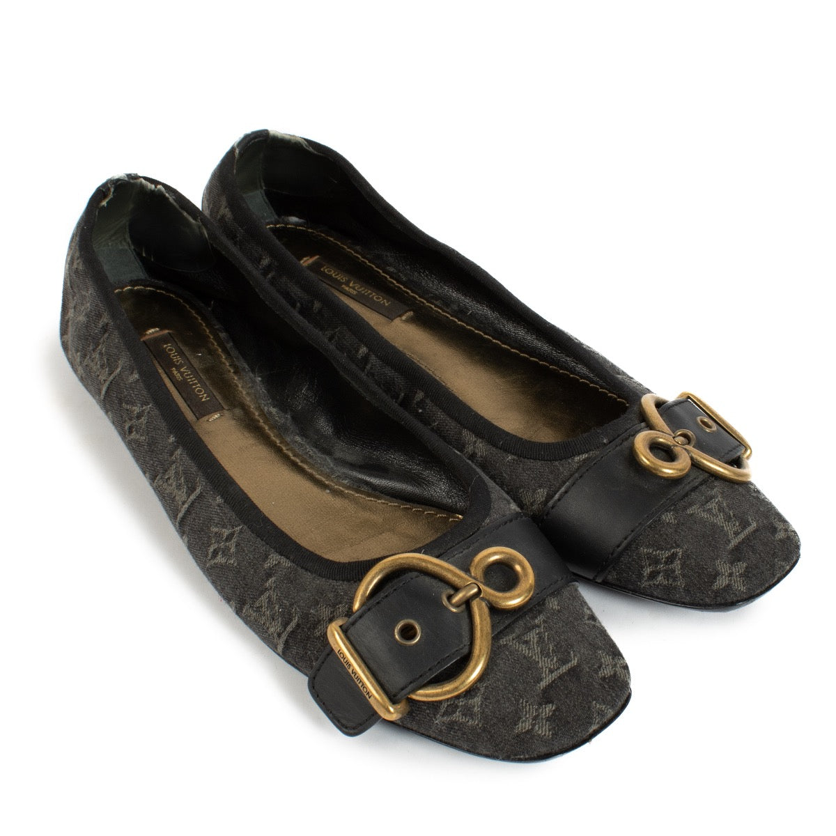 shop 100% authentic second hand Louis Vuitton Monogram Denim Flats - Size 36 1/2 on Labellov.com