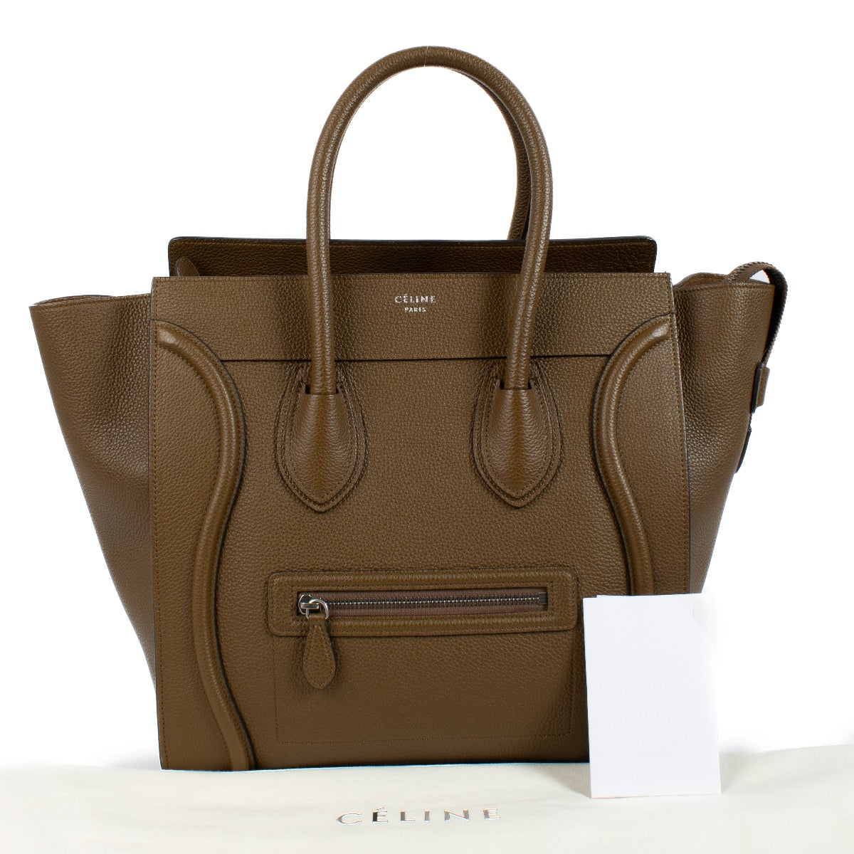 shop 100% authentic second hand Celine Moss Green Leather Mini Luggage Bag on Labellov.com