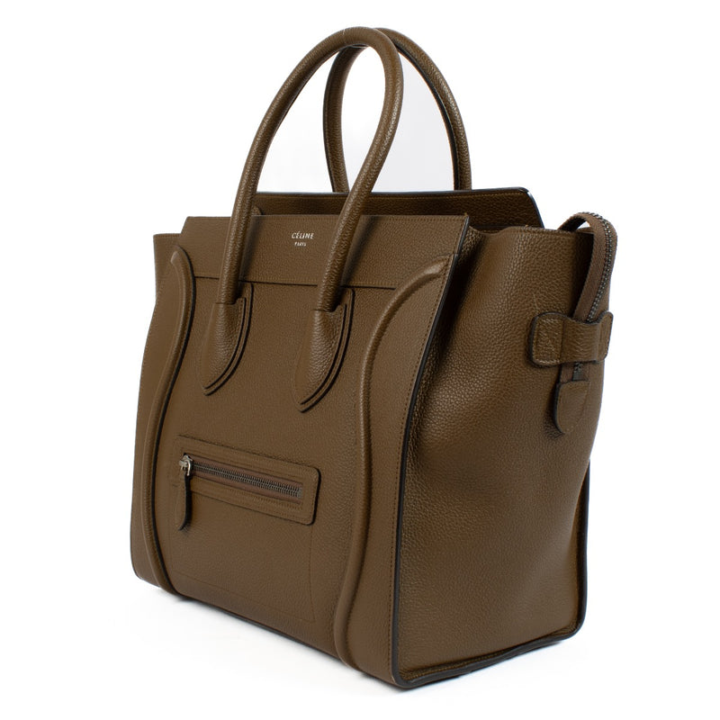 shop 100% authentic second hand Celine Moss Green Leather Mini Luggage Bag on Labellov.com