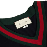 Authentic second hand Gucci Web V Neck Sweater - Size XXXL on Labellov.com