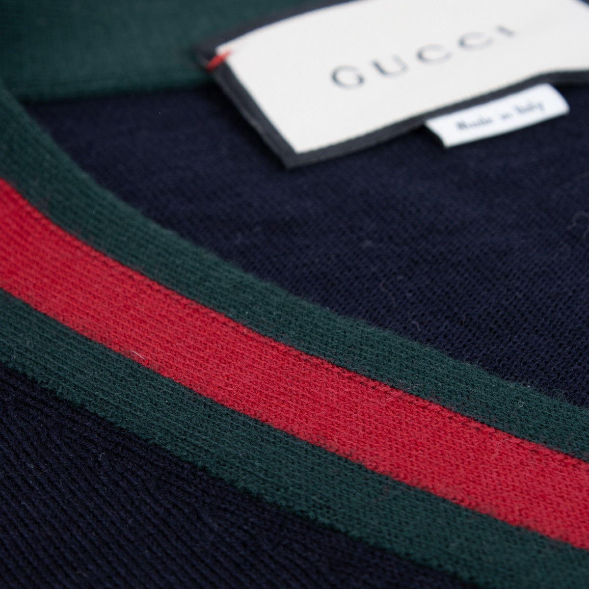 Authentic second hand Gucci Web V Neck Sweater - Size XXXL on Labellov.com