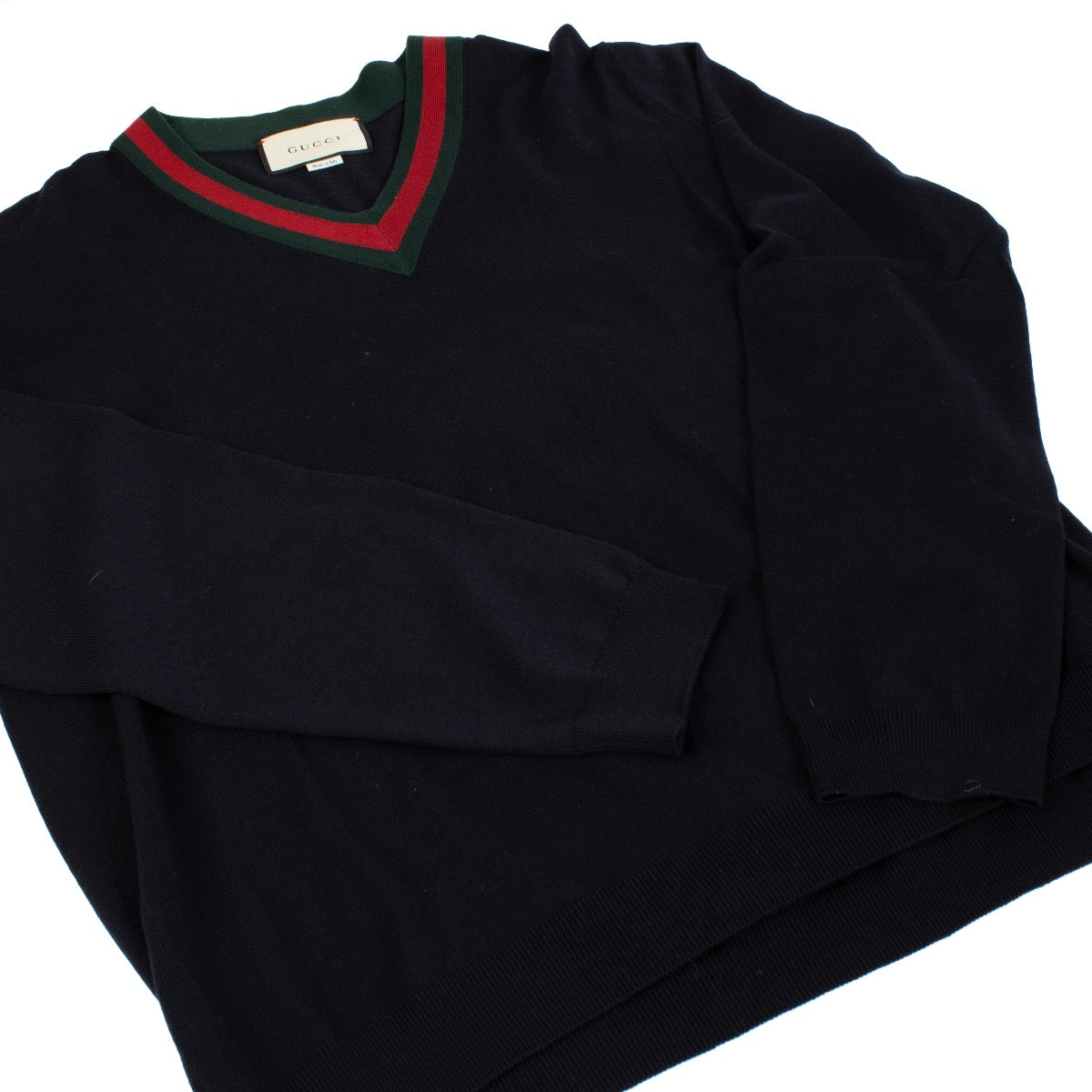 Authentic second hand Gucci Web V Neck Sweater - Size XXXL on Labellov.com