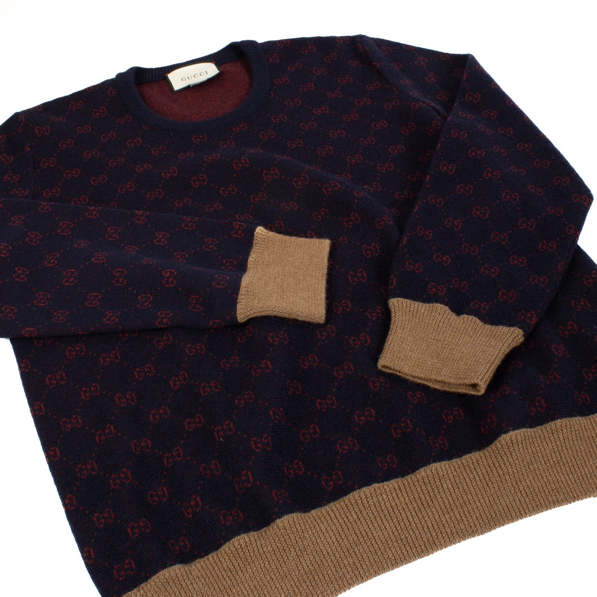 Authentic second hand Gucci Blue GG Jacquard Sweater on Labellov.com
