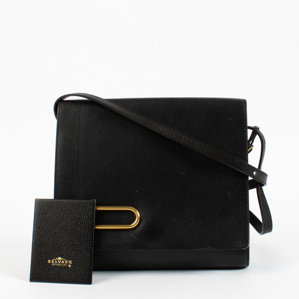 Delvaux Vintage Black Leather Diademe Crossbody Bag