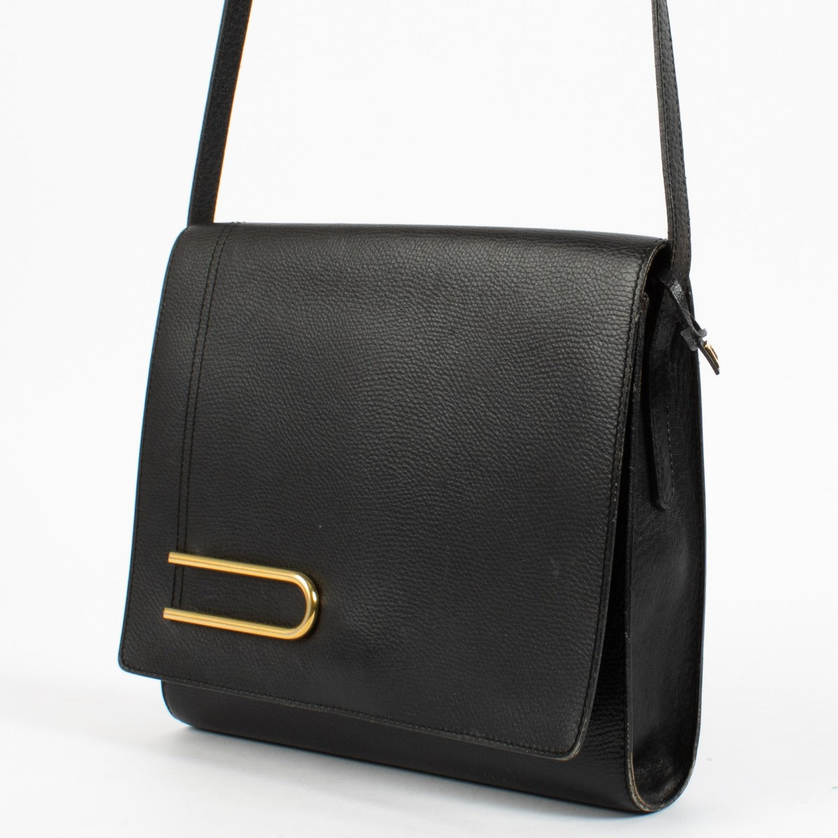 Delvaux Vintage Black Leather Diademe Crossbody Bag