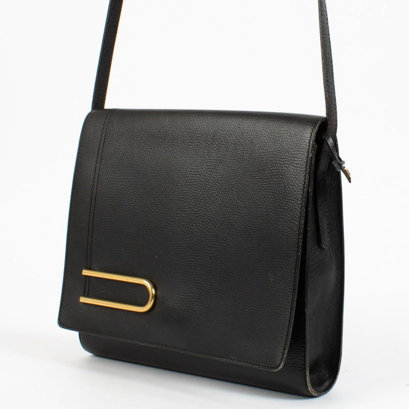 Delvaux Vintage Black Leather Diademe Crossbody Bag