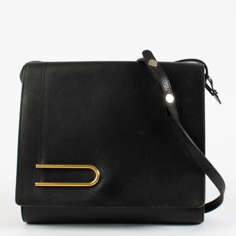 Delvaux Vintage Black Leather Diademe Crossbody Bag