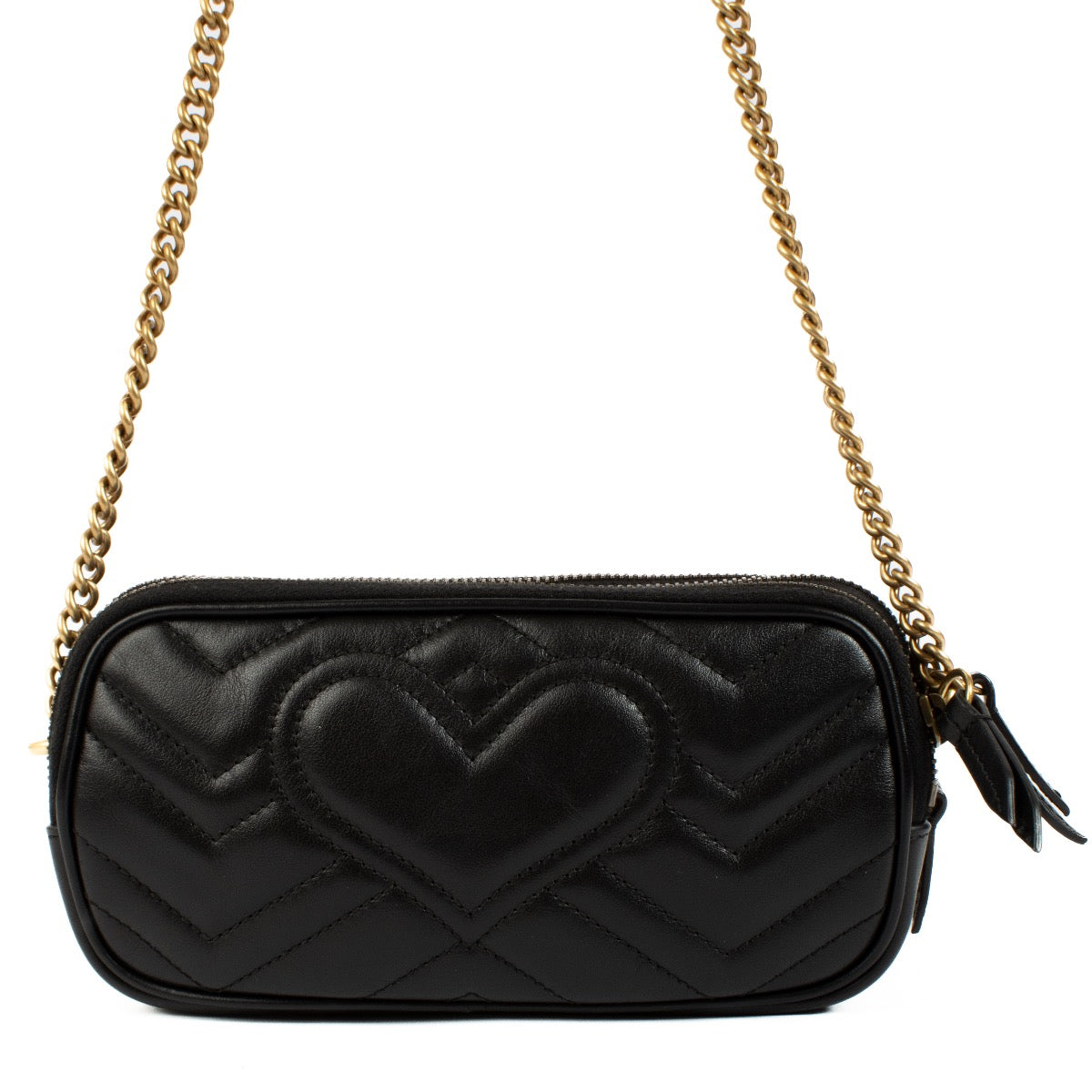Authentic second hand Gucci Black GG Marmont Triple Zip Crossbody Bag on Labellov.com