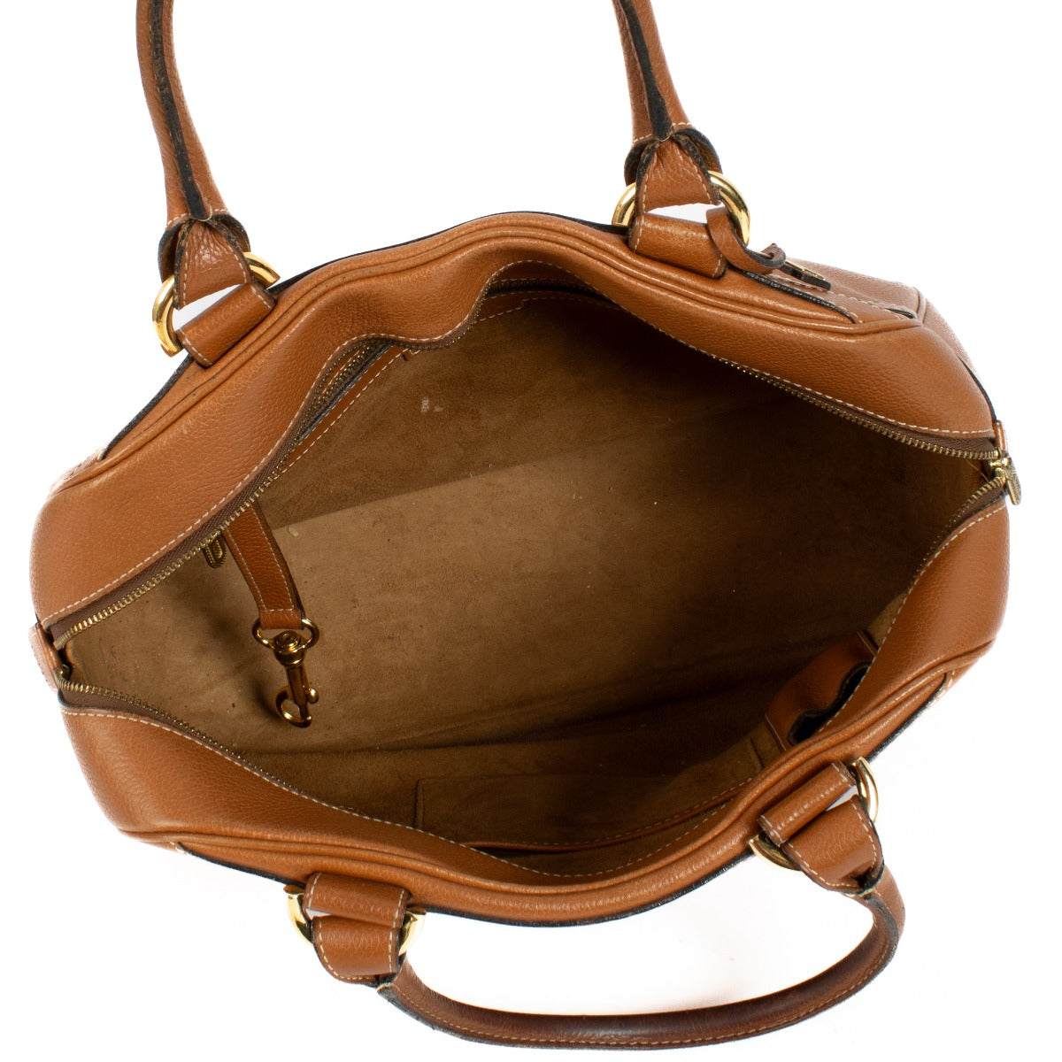 Delvaux Camel Leather Parole GM Bag
