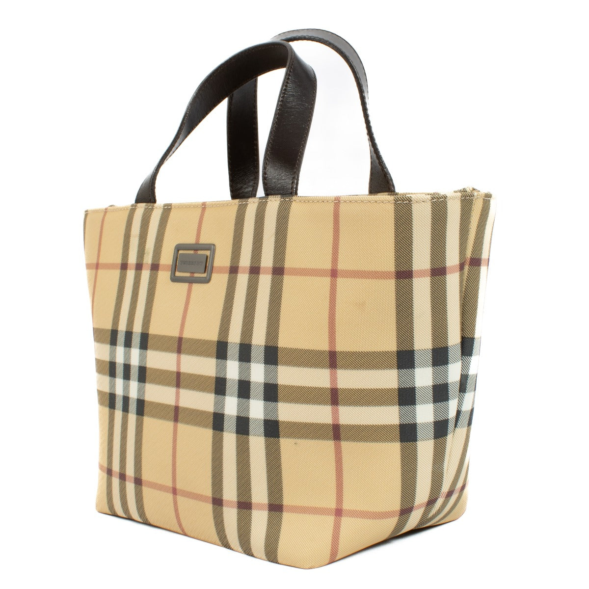 shop 100% authentic second hand Burberry Check Top Handle Bag on Labellov.com