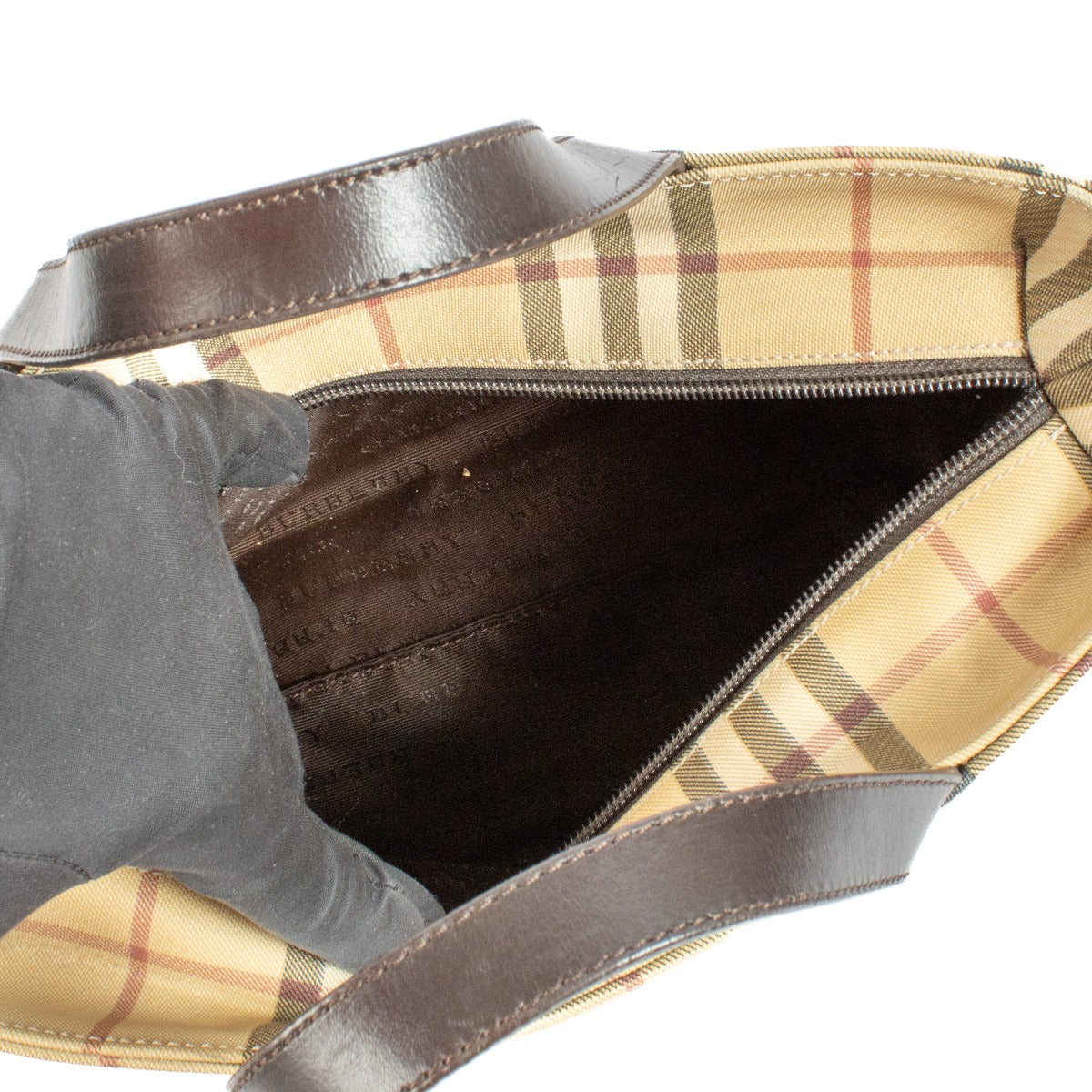 shop 100% authentic second hand Burberry Check Top Handle Bag on Labellov.com