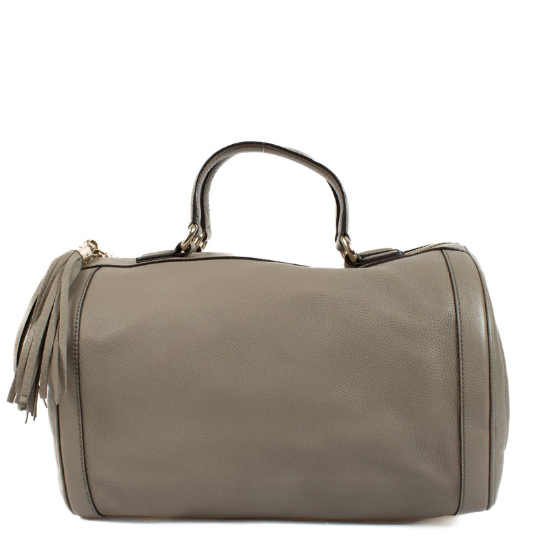 shop 100% authentic second hand Gucci Taupe Leather Boston Bag on Labellov.com