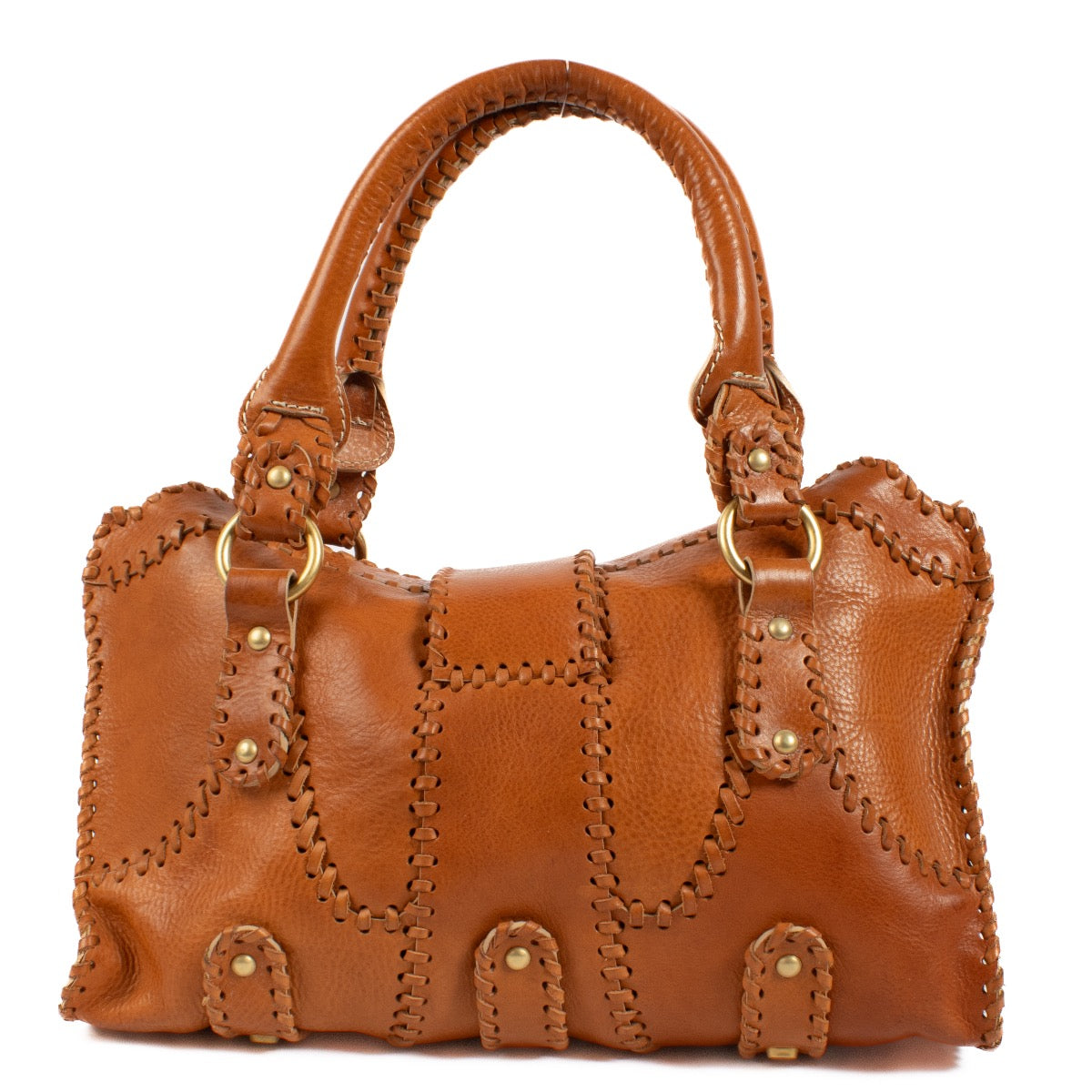 shop 100% authentic second hand Valentino Garavani Orange Whipstitch Leather Crystal Embellished Bag on Labellov.com