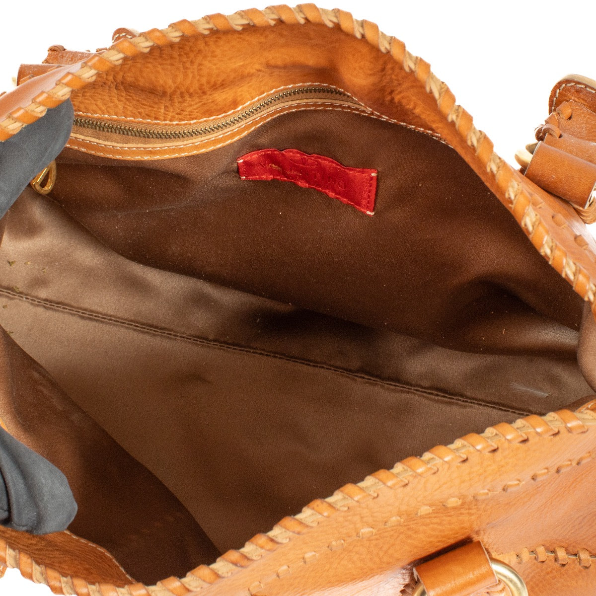 shop 100% authentic second hand Valentino Garavani Orange Whipstitch Leather Crystal Embellished Bag on Labellov.com