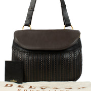Delvaux Vintage Brown Toile de Cuir Shoulder Bag