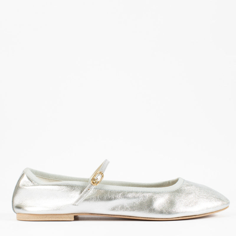 Celine Silver Leather Ballerina Flats - size 40