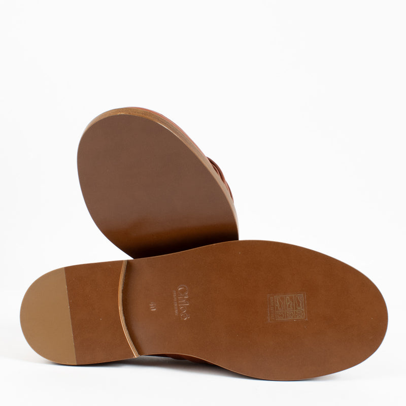 Chloé Terracotta Brown C Loafers - size 40