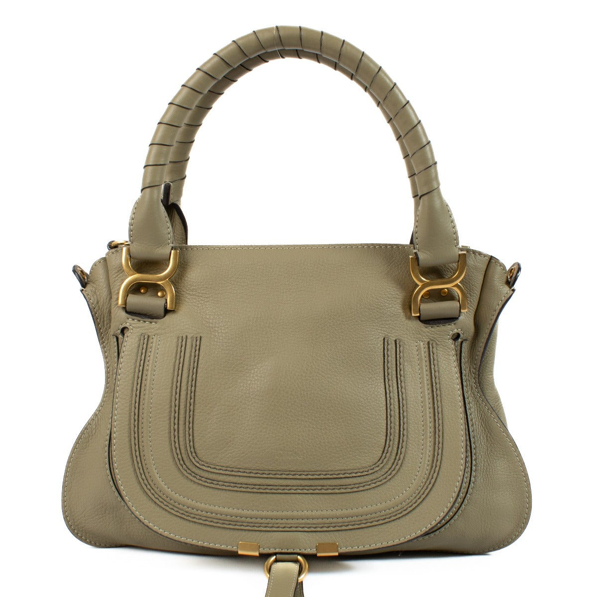 Shop safe online at Labellov in Antwerp, Brussels and Knokke this 100% authentic second hand Chloé Green Marcie Double Carry Shoulder Bag. Veilig online tweedehands authentieke Chloé Green Marcie Double Carry handtas kopen bij Labellov.