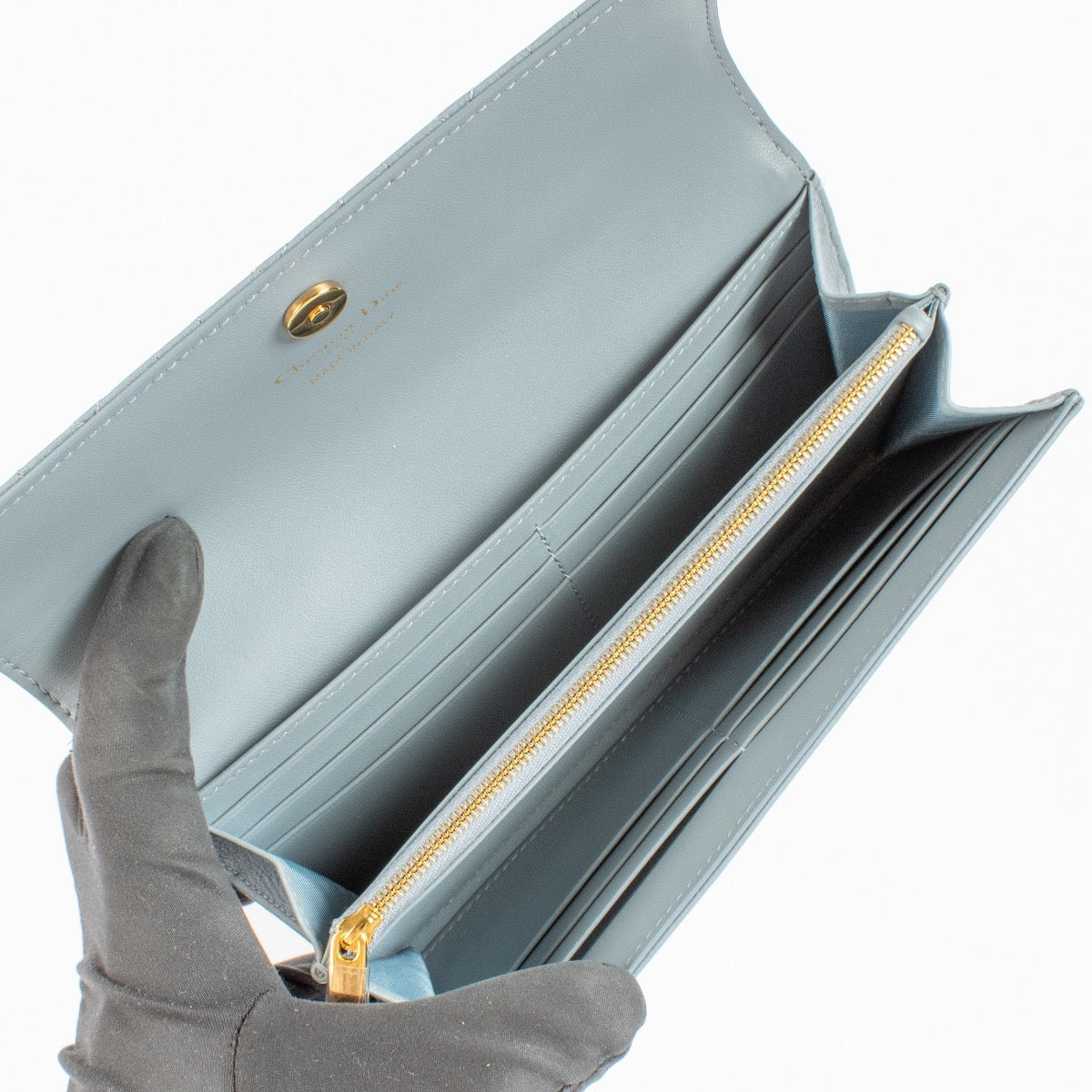 Christian Dior Cloudy Blue Caro Long Wallet