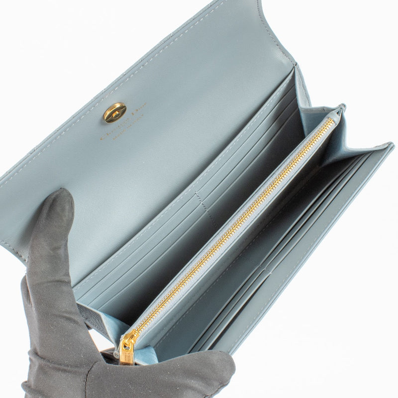Christian Dior Cloudy Blue Caro Long Wallet
