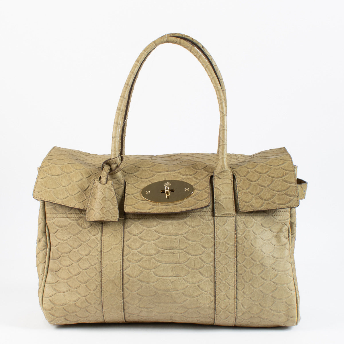 Mulberry Beige Python-Embossed Bag