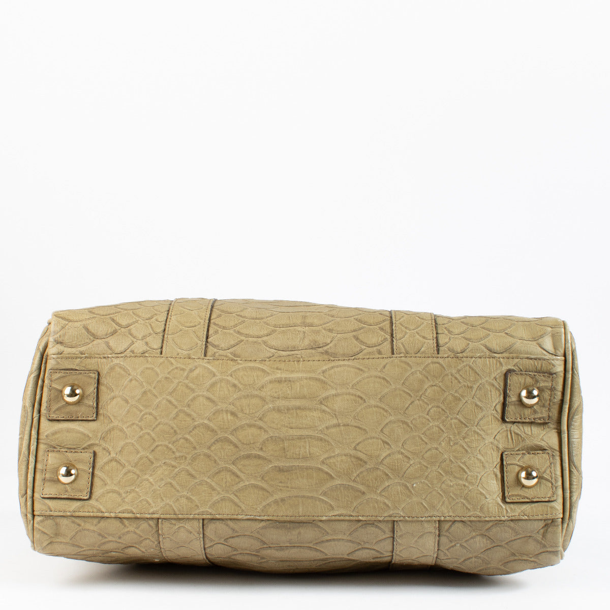 Sac Mulberry beige soyeux avec gaufrage python
