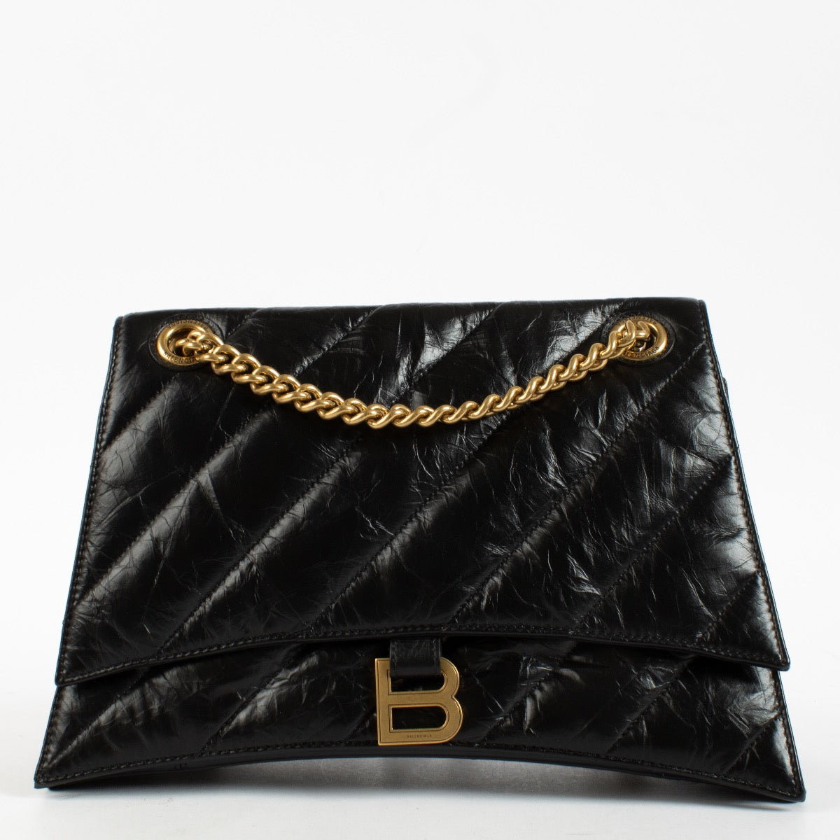 Authentic Second Hand Balenciaga Black Quilted Leather Medium Crush Bag on Labellov.com