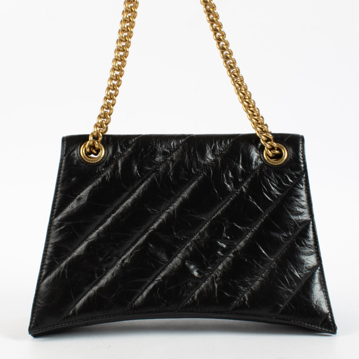 Authentic Second Hand Balenciaga Black Quilted Leather Medium Crush Bag on Labellov.com