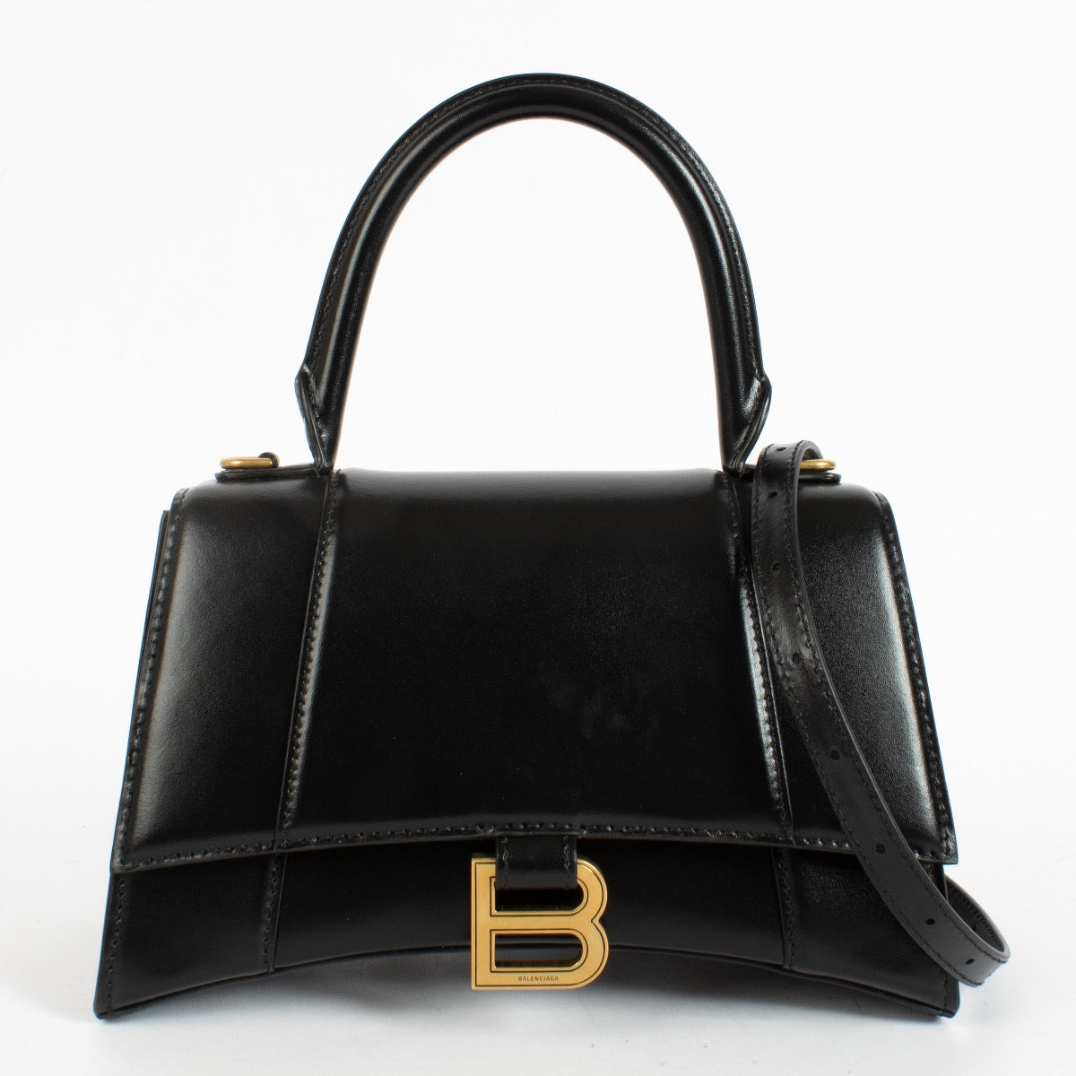 Shop the authentic Balenciaga Black Hourglass Small Bag second hand on Labellov.com.