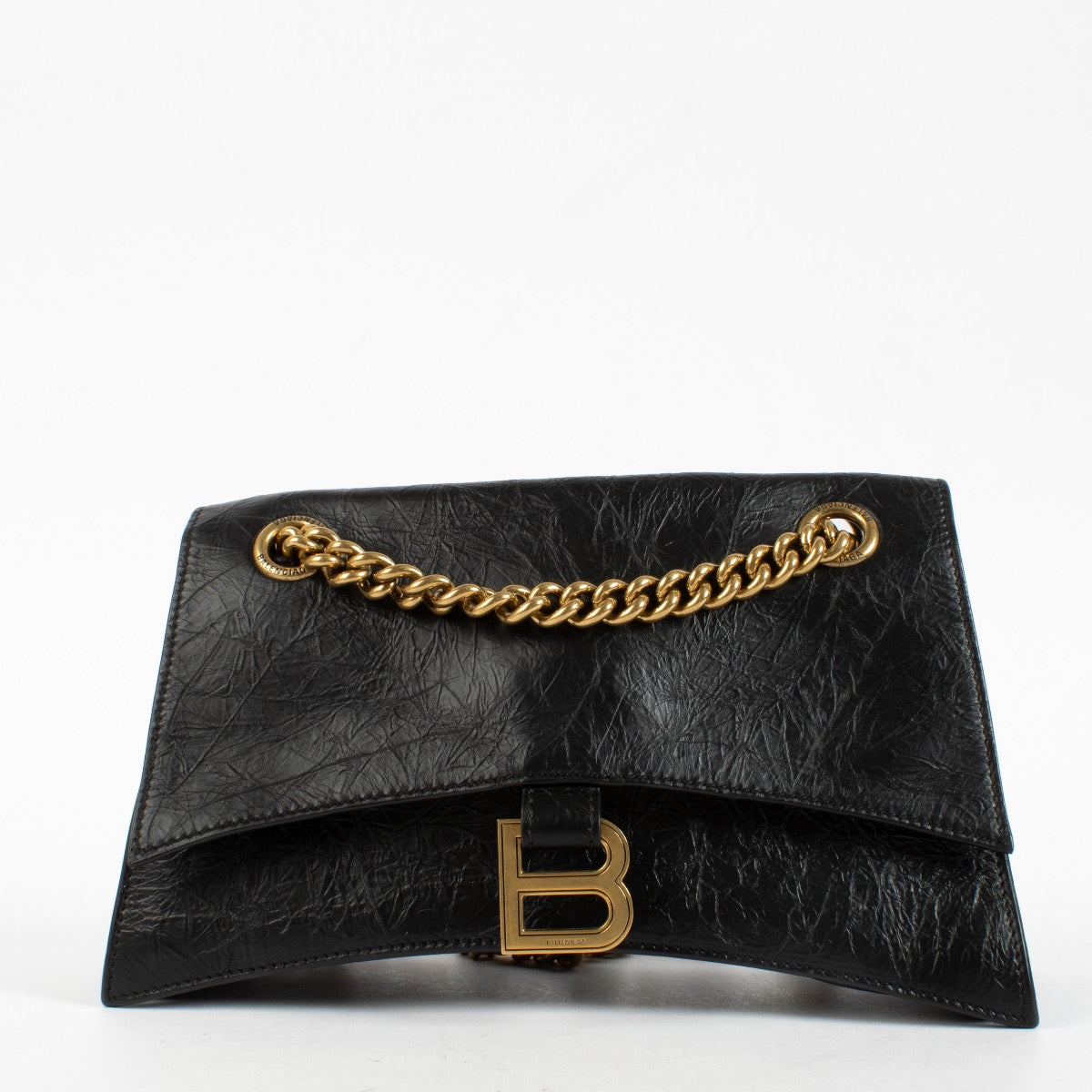 Authentic Second Hand Balenciaga Black Leather Crush Small Chain Bag on Labellov.com