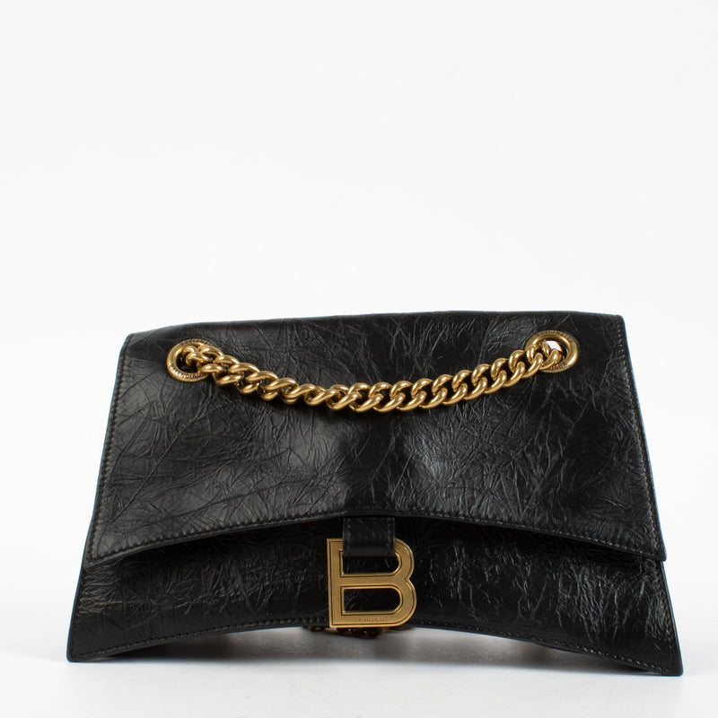 Authentic Second Hand Balenciaga Black Leather Crush Small Chain Bag on Labellov.com