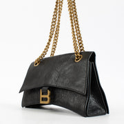 Authentic Second Hand Balenciaga Black Leather Crush Small Chain Bag on Labellov.com