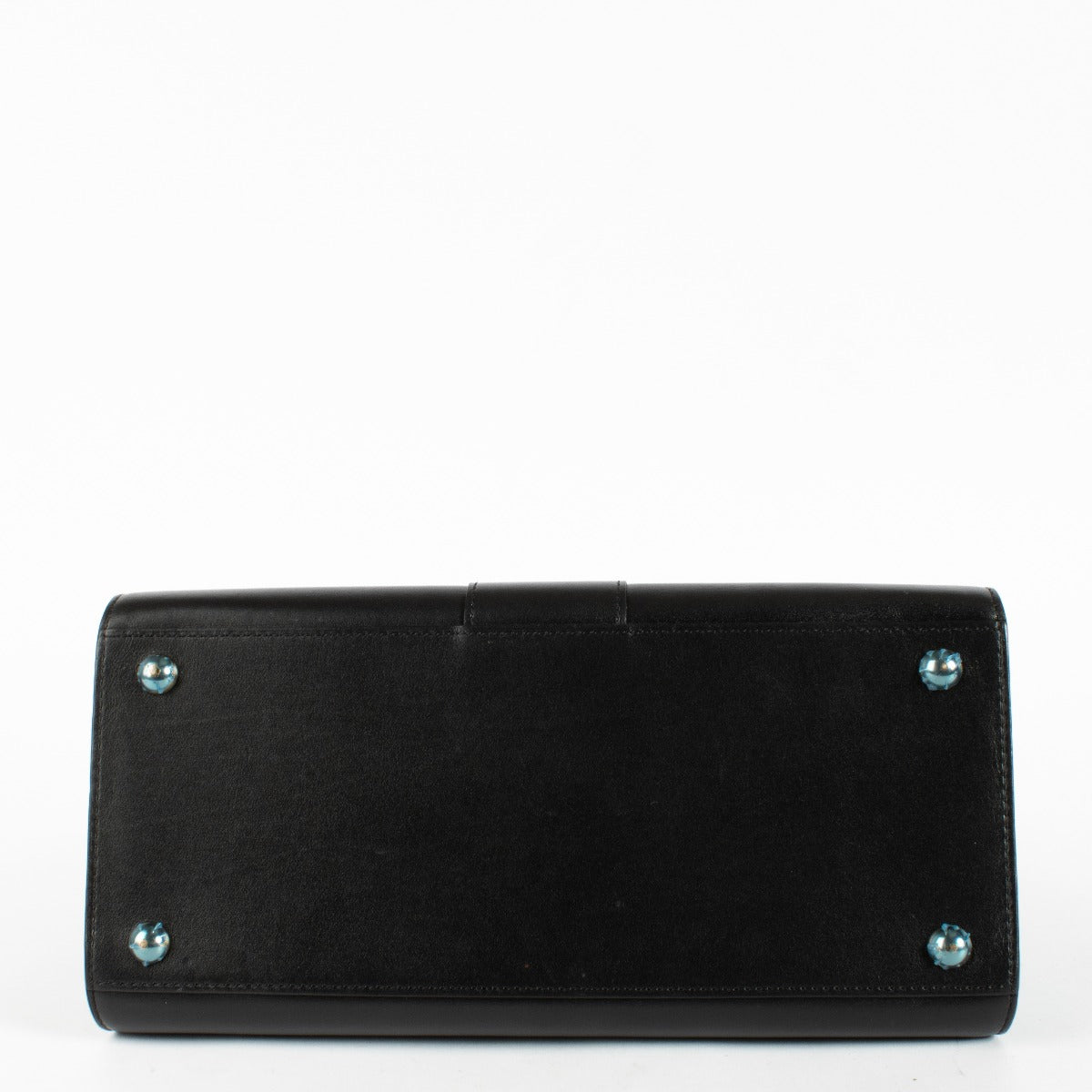 Delvaux Black Box Calf Brillant MM handbag with silver buckle at Labellov.com