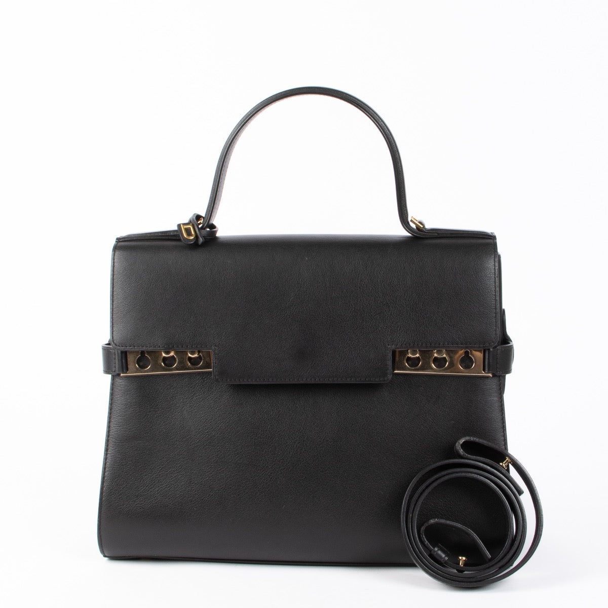 Authentic pre-loved Delvaux Black Calf Souple GM Tempête Top Handle Bag on Labellov.com