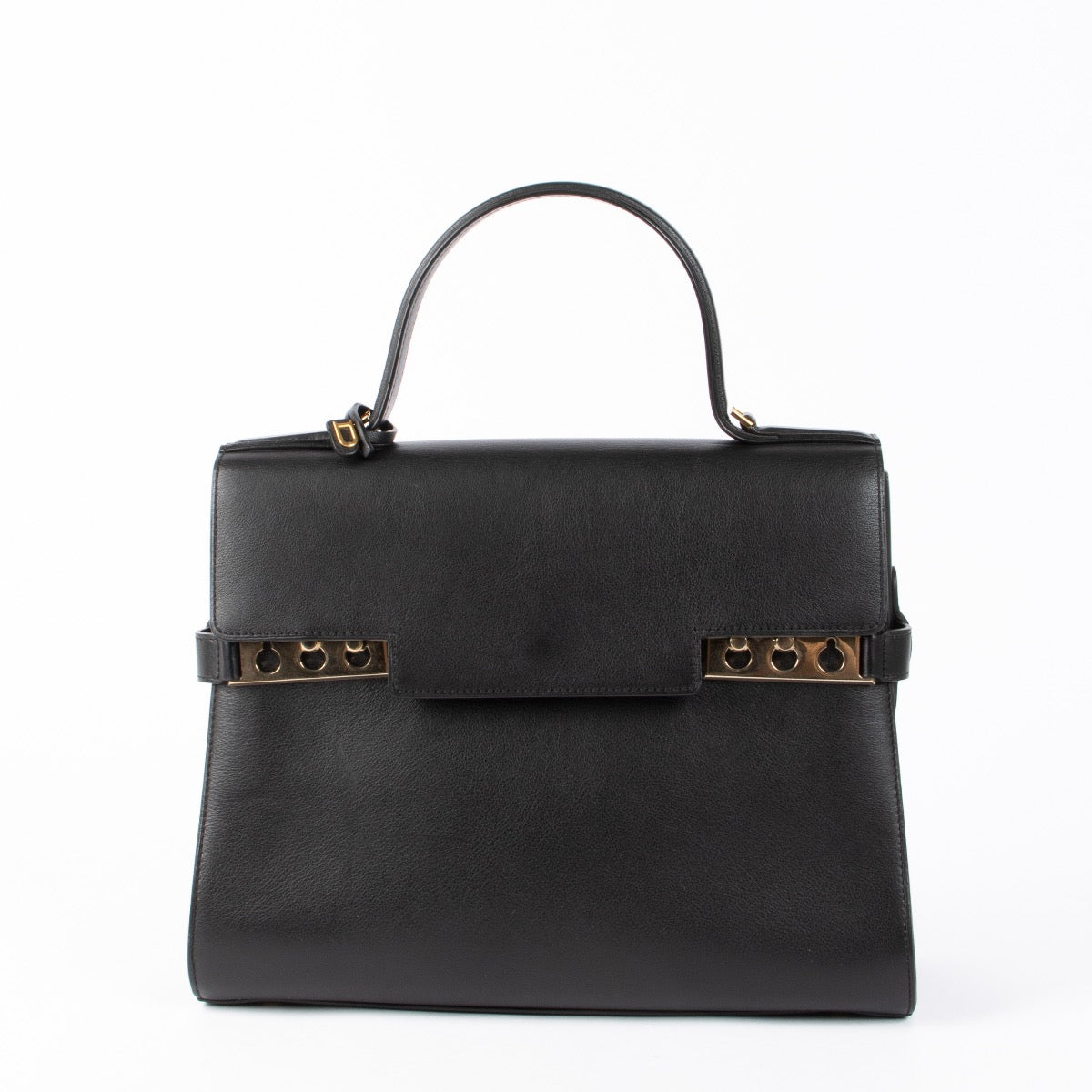 Authentic pre-loved Delvaux Black Calf Souple GM Tempête Top Handle Bag on Labellov.com