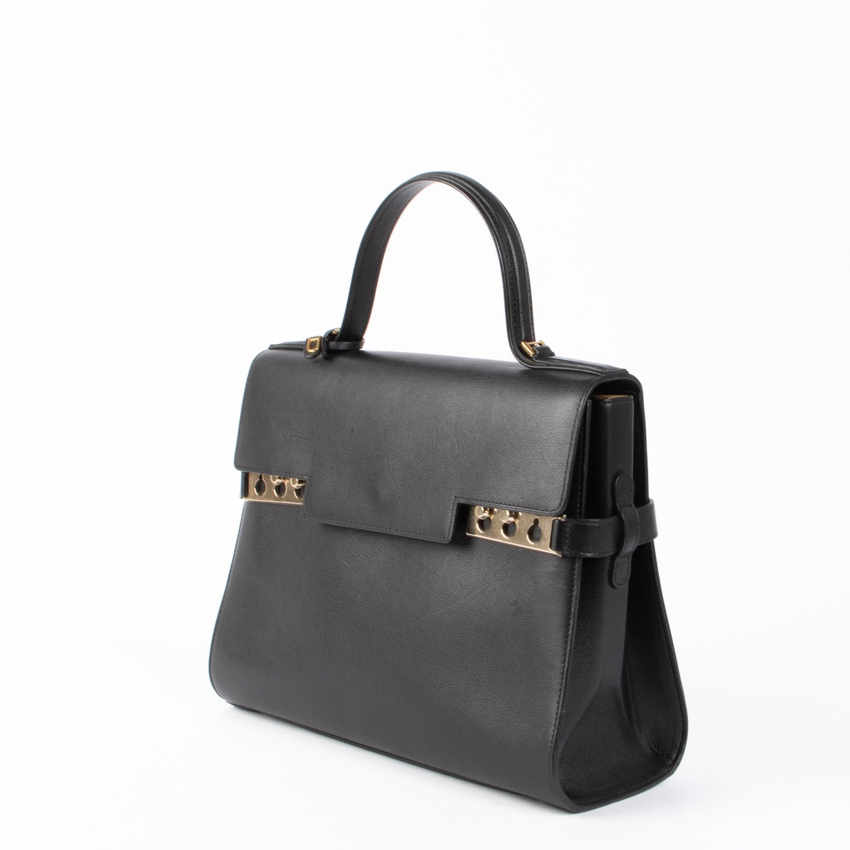 Authentic pre-loved Delvaux Black Calf Souple GM Tempête Top Handle Bag on Labellov.com