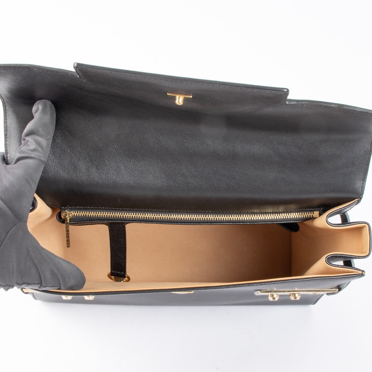 Authentic pre-loved Delvaux Black Calf Souple GM Tempête Top Handle Bag on Labellov.com